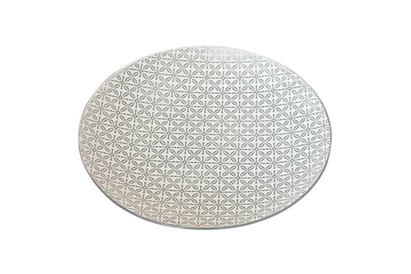 Porcelán lapos nagy tányér - Nora's Design - 26,5 cm (szürke, geometrikus)