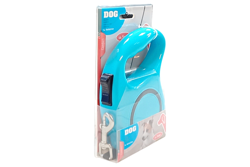 Automata kutyapóráz - 5 m, világoskék (15x12x3,5 cm), szalagos