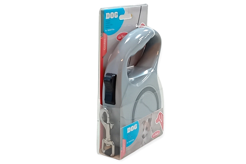Automata kutyapóráz - 5 m, világosszürke (15x12x3,5 cm), szalagos