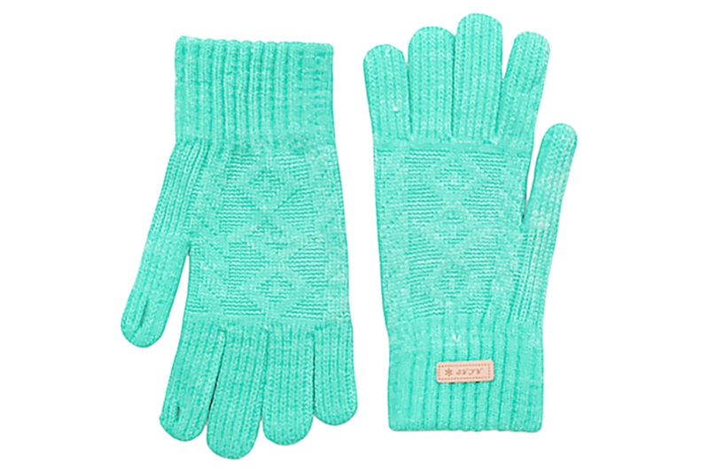 Női, ötujjas, kötött kesztyű érintőképernyő használattal - menta zöld (egy méret)