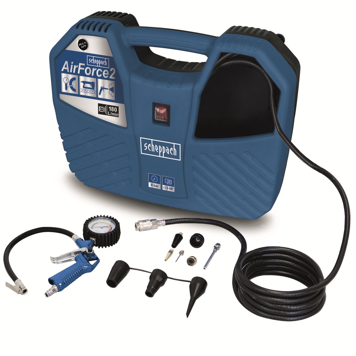 Scheppach Air Force 2 - olajmentes táskakompresszor - Image 2