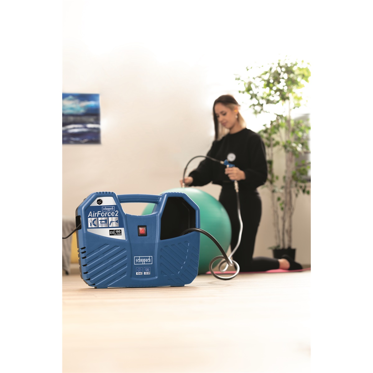 Scheppach Air Force 2 - olajmentes táskakompresszor - Image 3