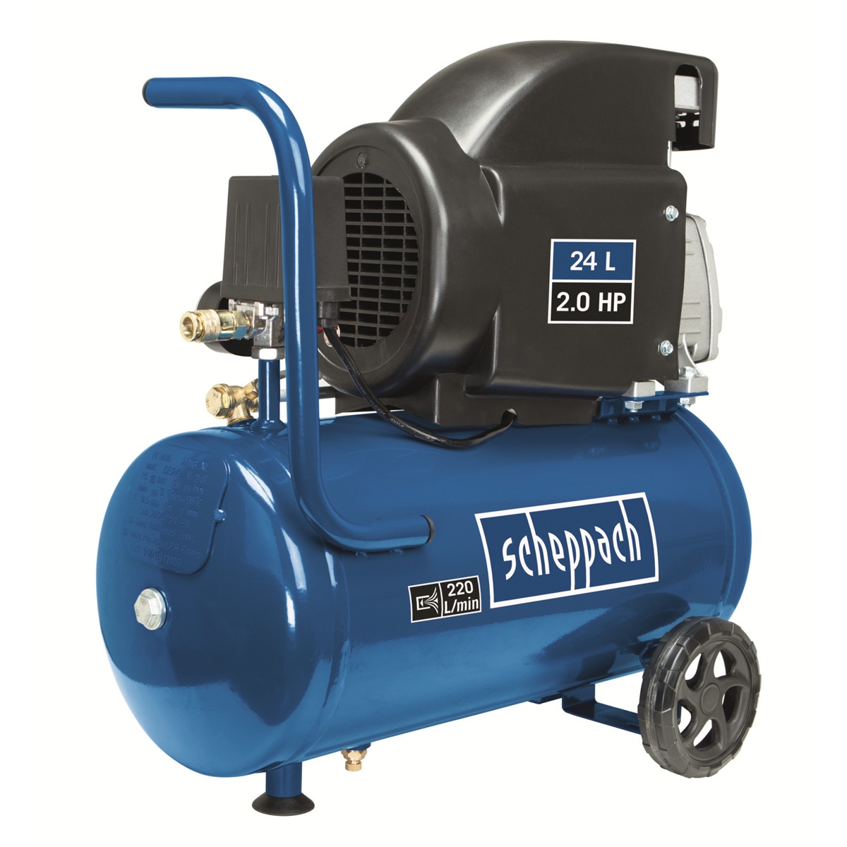 Scheppach HC 26 - olajkenésű kompresszor 24 l, 8 bar,
