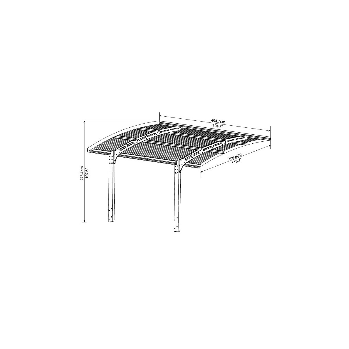 Palram - Canopia Arizona Wave 5000 - fedett kocsibeálló, - Image 5