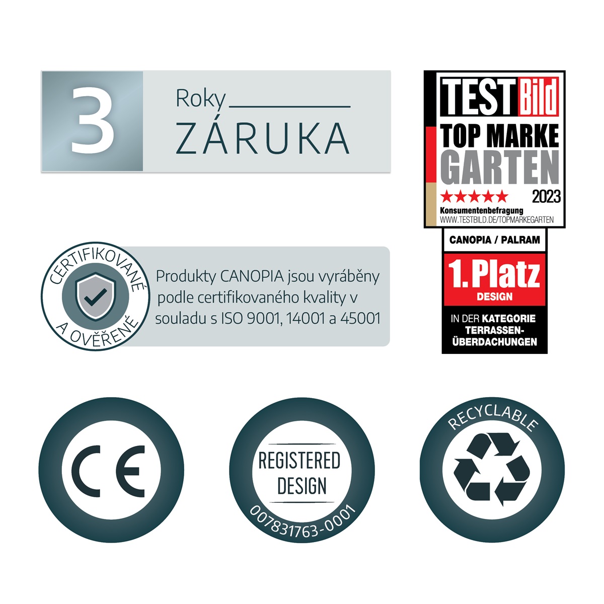 Palram - Canopia Sophia 1600 opal white - modern bejárati előtető, - Image 4