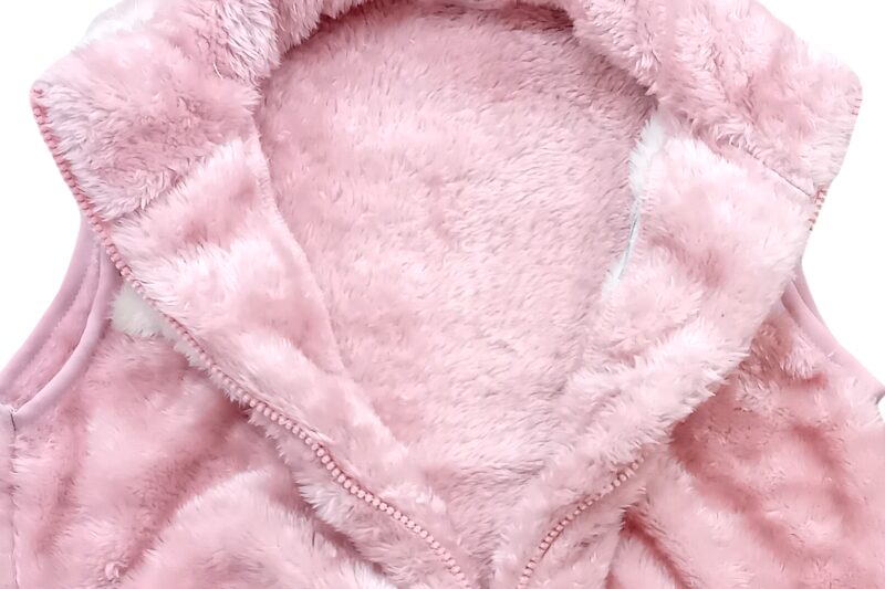 Kislány mellény - 140-es (álló galléros, rózsaszín-krémszín) - Image 2