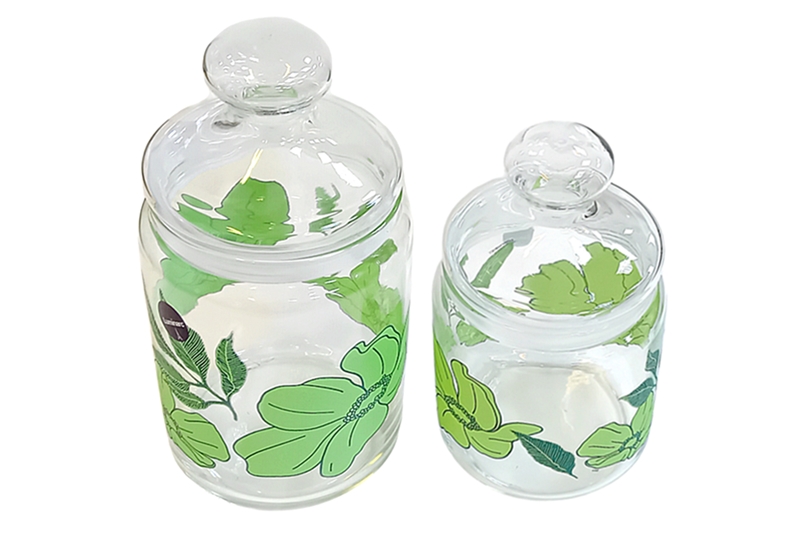 Üveg, konyhai tároló készlet - 2 db-os (1 liter - 21 cm és 0,75 liter - 18 cm)