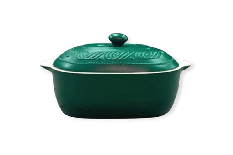 Mázas agyag római edény – 3 literes (zöld), ovális