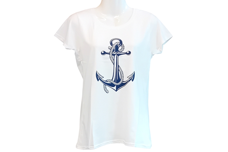 Női póló - vasmacskás, fehér 100 % pamut - L (Fruit off the Loom)