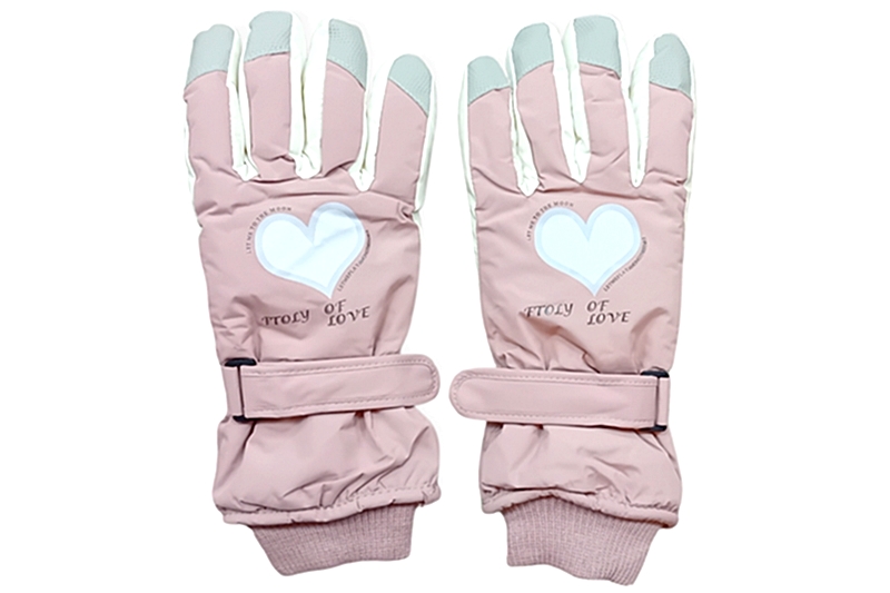 Női síkesztyű - egy méret (púderes rózsaszín árnyalatú), tépőzáras csuklópánttal